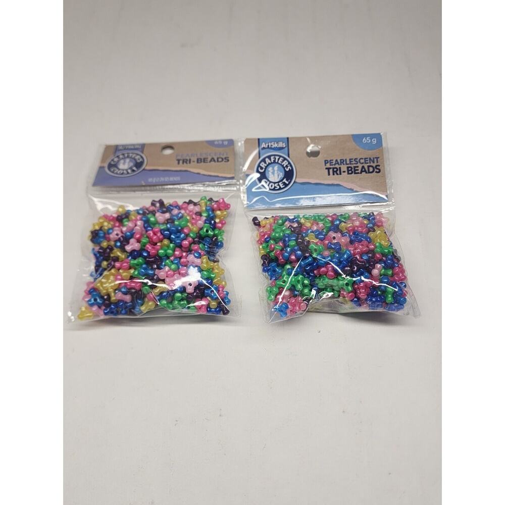 ArtSkills Crafter's Closet Plastic Pearlescent Tri Beads 65g Multicolor 2 Pack